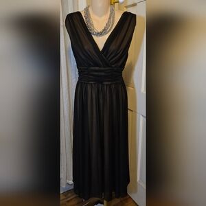 Elegant Black/Gold Long Evening  Dress